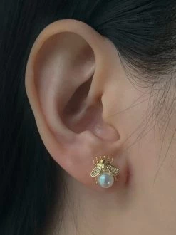Gabi The Label Bee & Pearl Earstuds EARRINGS