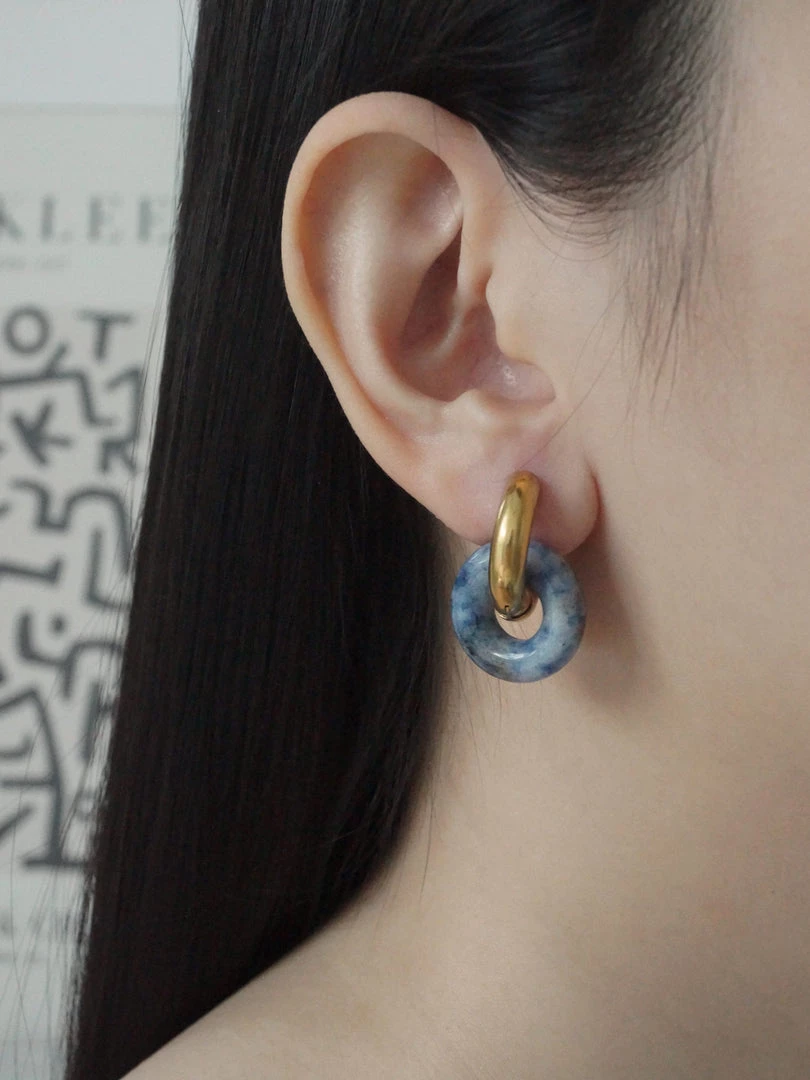 Gabi The Label Donut Hoops - Blue Stone EARRINGS