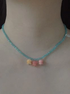 Gabi The Label Dainty Blue Necklace With Assorted Charms