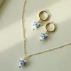 Gabi The Label Ceramic Flower Heart Necklace - Blue INSPIRED BY NATURE