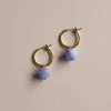 Gabi The Label EARRINGS Little Stone Hoops - Cornflower Blue *18K Gold-plated
