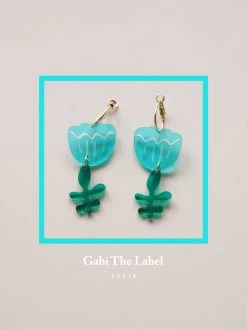 Gabi The Label EARRINGS Tulip Dangles - Aqua Blue