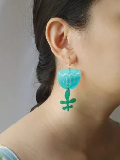 Gabi The Label EARRINGS Tulip Dangles - Aqua Blue