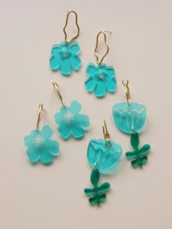 Gabi The Label EARRINGS Tulip Dangles - Aqua Blue