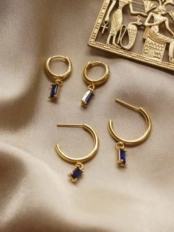 Gabi The Label EARRINGS MIRAGE Huggies - Royal Blue *18K Gold-plated