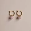 Gabi The Label Little Stone Hoops - Blush Pink *18K Gold-plated EARRINGS