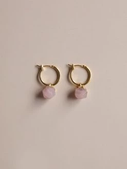 Gabi The Label Little Stone Hoops - Blush Pink *18K Gold-plated EARRINGS