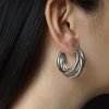 Gabi The Label [ Hoops ] Bold Triple Hoops - Silver *Platinum-plated