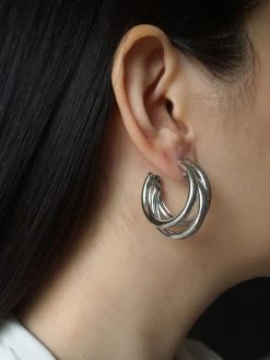 Gabi The Label [ Hoops ] Bold Triple Hoops - Silver *Platinum-plated