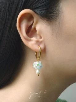 Gabi The Label Glass Flower Bouquet Hoop Earrings