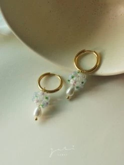 Gabi The Label Glass Flower Bouquet Hoop Earrings