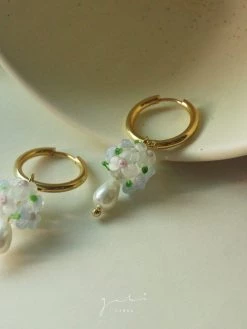Gabi The Label Glass Flower Bouquet Hoop Earrings