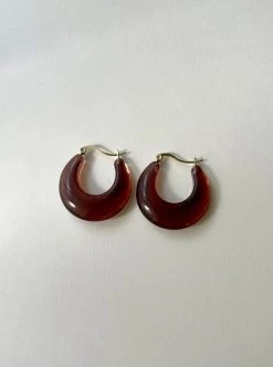 Gabi The Label Vintage Acrylic Cradle Hoops - Purple Taupe EARRINGS