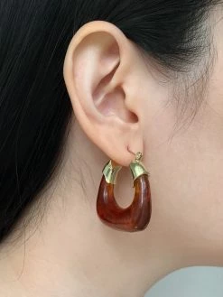 Gabi The Label Chunky Vintage Hoops - Brown EARRINGS