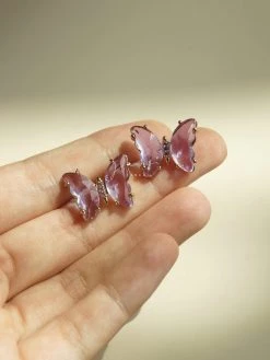 Gabi The Label EARRINGS Butterfly Earstuds - Lilac *S925 Earposts