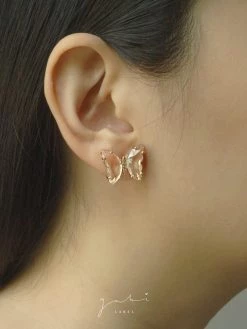 Gabi The Label EARRINGS Butterfly Earstuds - Clear *S925 Earposts
