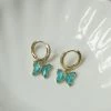 Gabi The Label Petite Butterfly Huggies - Aqua *14K Gold-plated