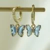 Gabi The Label EARRINGS Petite Butterfly Huggies - Cornflower Blue *14K Gold-plated