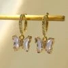 Gabi The Label EARRINGS Petite Butterfly Huggies - Lilac *14K Gold-plated