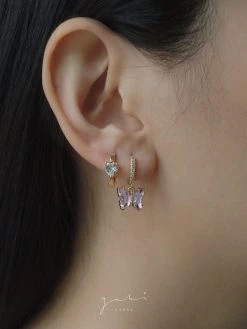 Gabi The Label EARRINGS Petite Butterfly Huggies - Lilac *14K Gold-plated