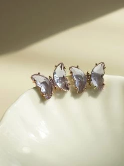Gabi The Label EARRINGS Butterfly Earstuds - Lilac *S925 Earposts