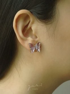 Gabi The Label EARRINGS Butterfly Earstuds - Lilac *S925 Earposts