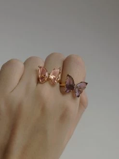 Gabi The Label LOVEDAY Butterfly Ring - Pink *Gold-plated [ Butterflies ]