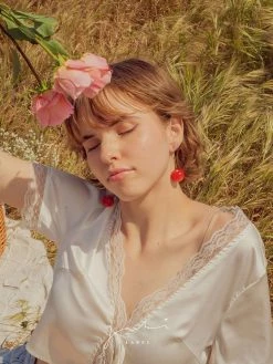 Gabi The Label Cher (Cherry) Earrings *Gold-plated Stems