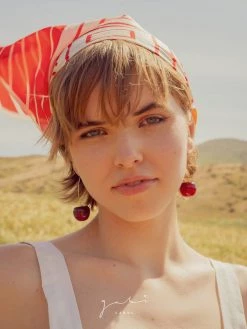 Gabi The Label Cherié (Cherry) Earrings *Gold-plated Stems