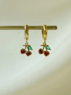 Gabi The Label EARRINGS Heart Cherry Huggies