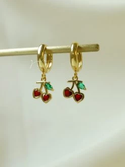 Gabi The Label EARRINGS Heart Cherry Huggies