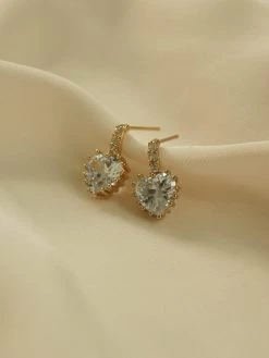 Gabi The Label Jewel Heart Earstuds - Clear *18K Gold-plated