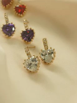 Gabi The Label Jewel Heart Earstuds - Clear *18K Gold-plated