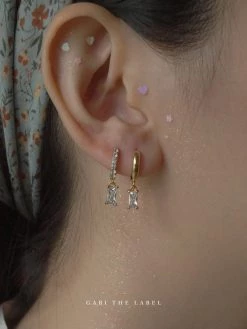 Gabi The Label REVERIE Huggies - Clear *18K Gold-plated EARRINGS