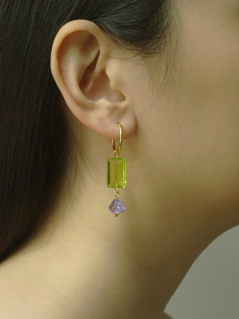 Gabi The Label Colour Glass Crystal Hoop Earrings