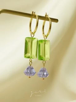 Gabi The Label Colour Glass Crystal Hoop Earrings