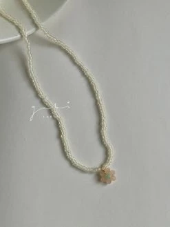 Gabi The Label Beaded Flower Choker - Marshmallow Cream NECKLACE