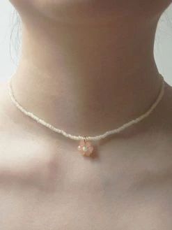Gabi The Label Beaded Flower Choker - Marshmallow Cream NECKLACE