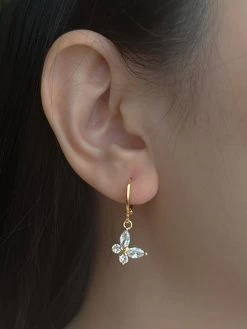 Gabi The Label EARRINGS Crystal Petite Butterfly Huggies