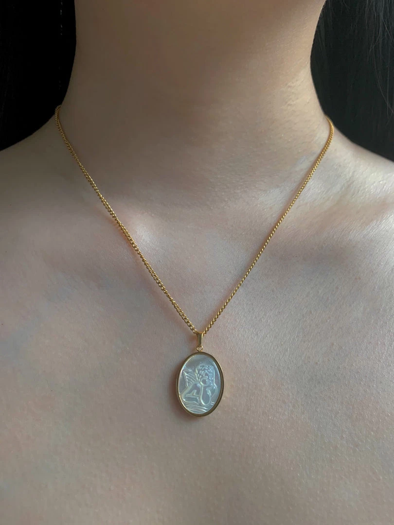 Gabi The Label Cupid Shell Stainless Steel Necklace