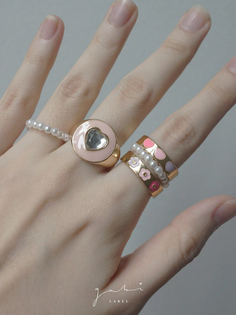 Gabi The Label Enamel Flowers Ring
