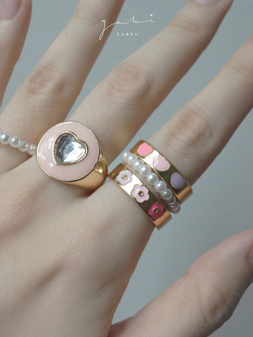Gabi The Label Enamel Flowers Ring