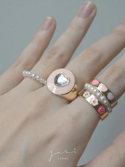 Gabi The Label Heart Gem Chunky Ring