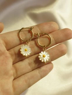 Gabi The Label Daisy Hoops - Natural Shell EARRINGS