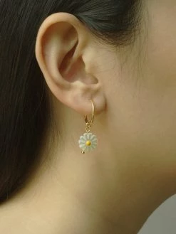 Gabi The Label Daisy Hoops - Natural Shell EARRINGS