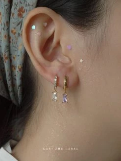 Gabi The Label EARRINGS DREAM Huggies - Lilac *18K Gold-plated