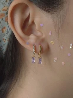 Gabi The Label EARRINGS DREAM Huggies - Lilac *18K Gold-plated