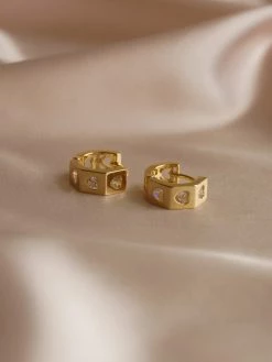 Gabi The Label EARRINGS ELLA Huggies - Clear *Gold-plated