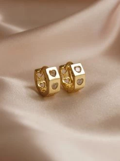 Gabi The Label EARRINGS ELLA Huggies - Clear *Gold-plated