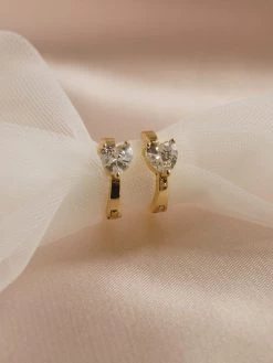 Gabi The Label EARRINGS POPPY Huggies - Clear *Gold-plated